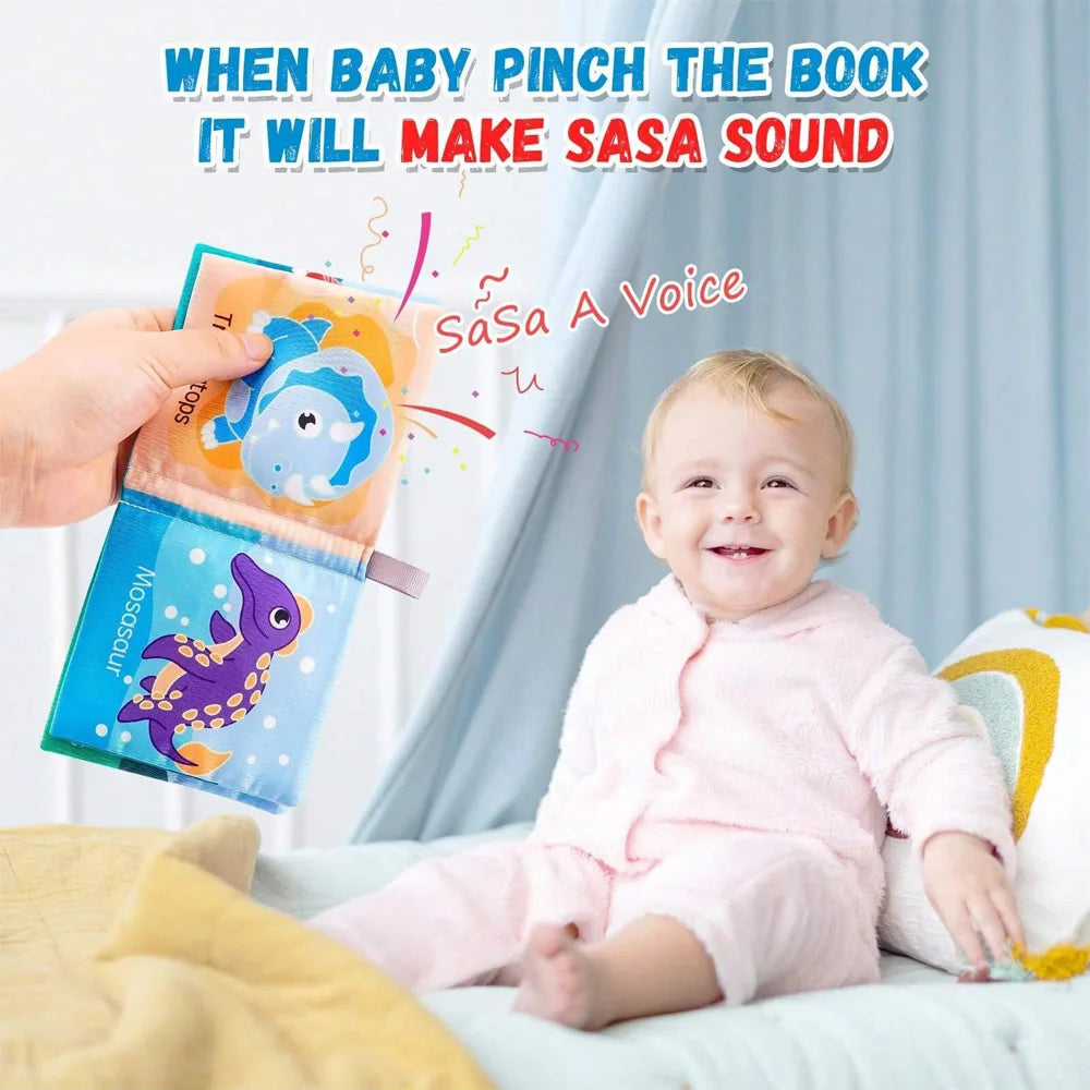 Soft Baby Crinkle & Bath Book Set – Nontoxic Fabric Cloth Books for Babies