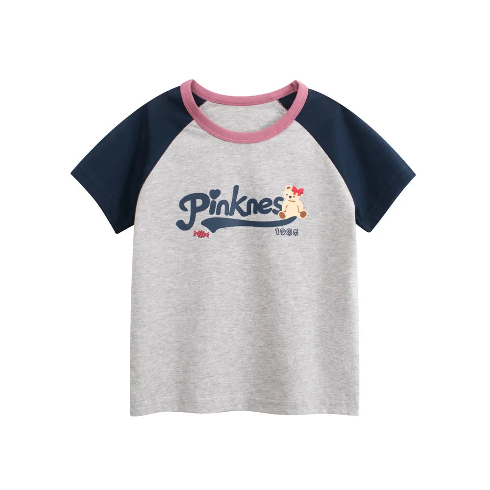 Girls' Cartoon Print T-Shirt | 100% Cotton Short Sleeve Top Ages 1–9