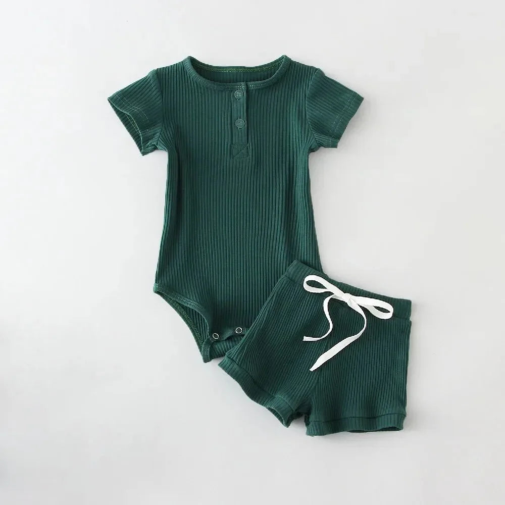 Baby Boy Summer Bodysuit & Shorts Set | 2-Piece Outfit