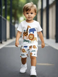 Boys' Zoo Print Two-Piece Set | Tee & Shorts