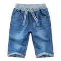 Boys Denim Jean Shorts – Summer Plaid Print, Ages 2–13