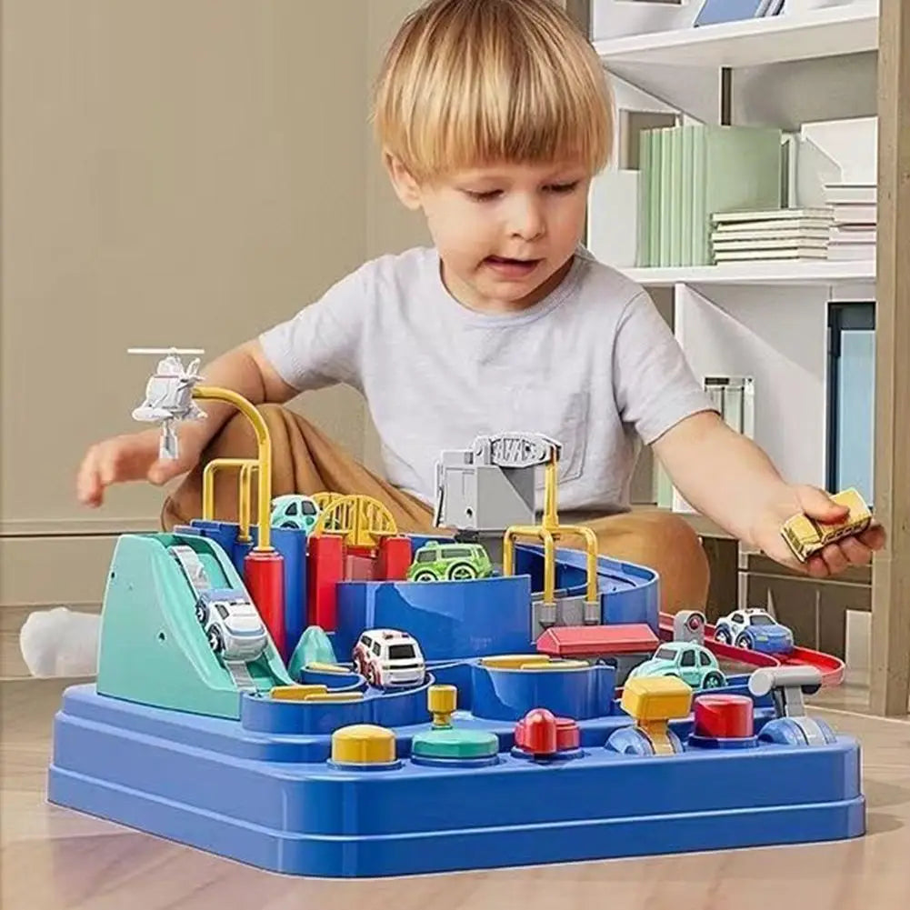 Racing Rail Car Track Set for Kids – Animals & Space Themes