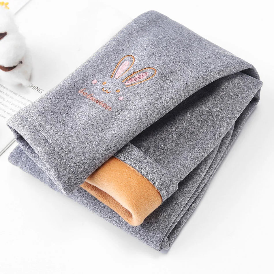 Girls Fleece-Lined Bunny Leggings (3-8Y)