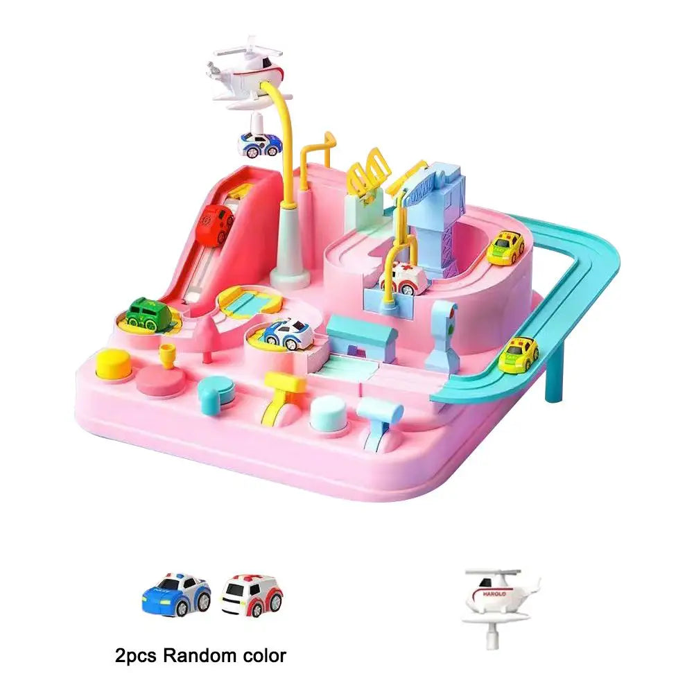 Racing Rail Car Track Set for Kids – Animals & Space Themes