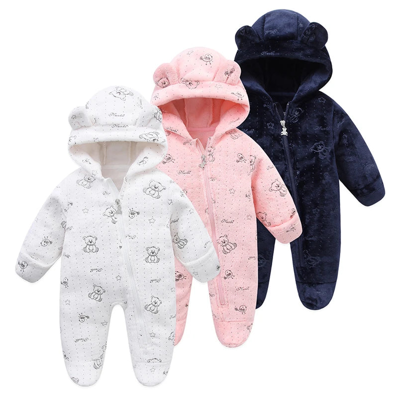 Baby Flannel Romper - Cartoon Print (0-19M)