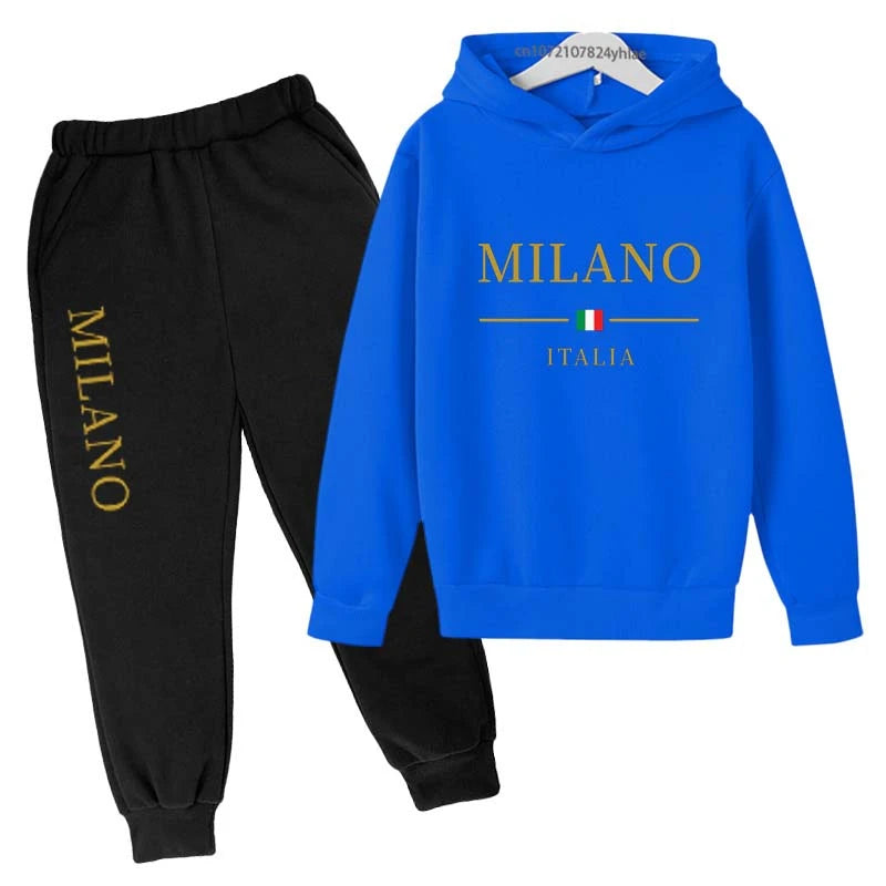 Kids Fashion Letter Print Hoodie & Pants Tracksuit (2-13 Years)