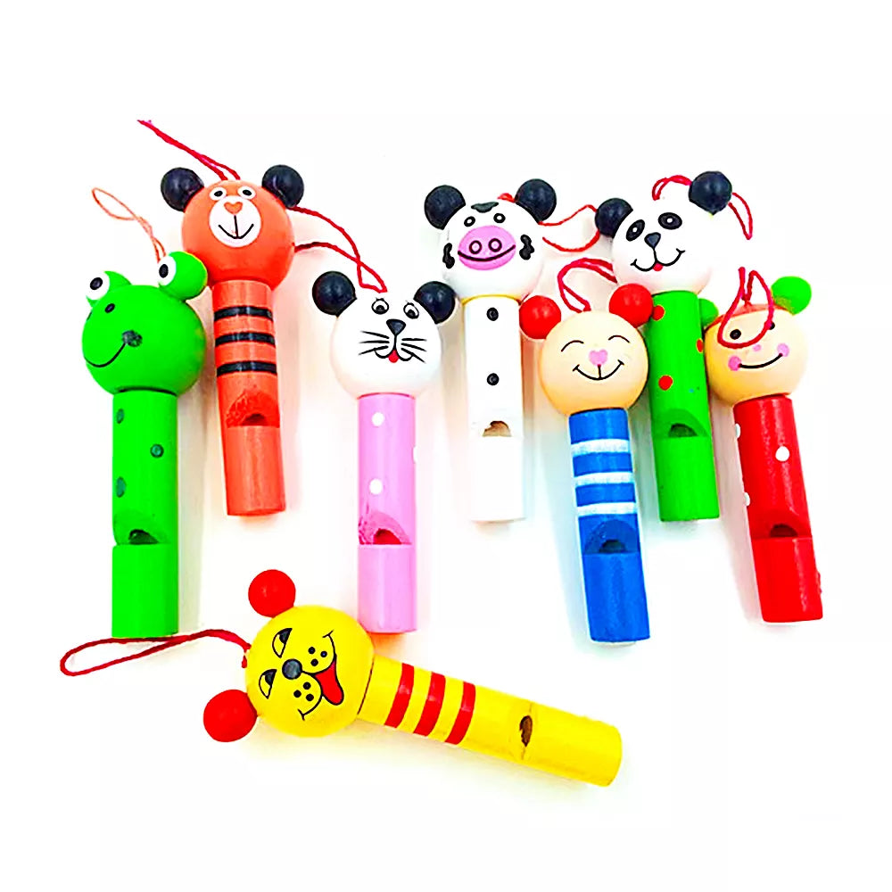 Wooden Mini Cute Animal Whistle Toys-0
