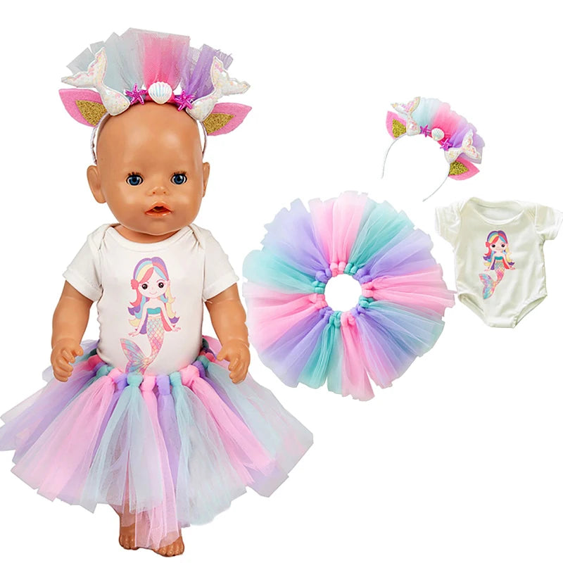 Baby Doll Clothes Set For 40cm Reborn Baby Dolls Rompers Toys Outfits Children Girl Gifts