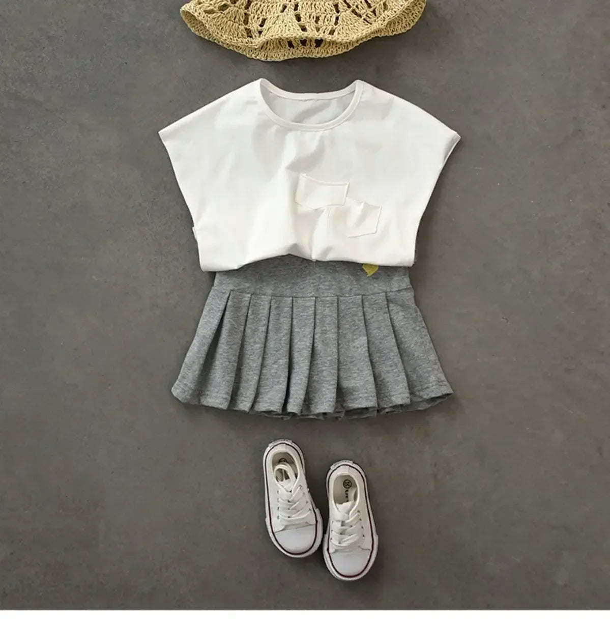Girls Pleated Skirt with Built-In Safety Shorts