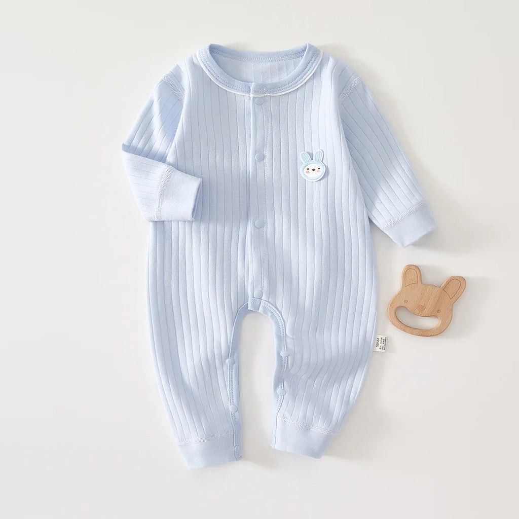 Baby Cotton Romper | Cartoon Print Unisex Jumpsuit 1-12M