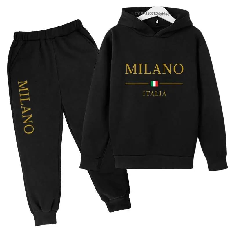 Kids Fashion Letter Print Hoodie & Pants Tracksuit (2-13 Years)