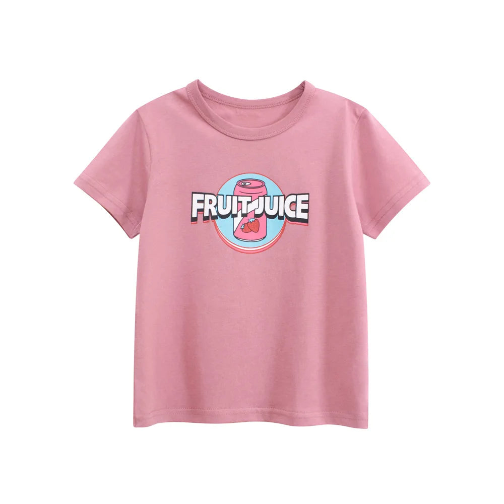Girls' Cartoon Print T-Shirt | 100% Cotton Short Sleeve Top Ages 1–9