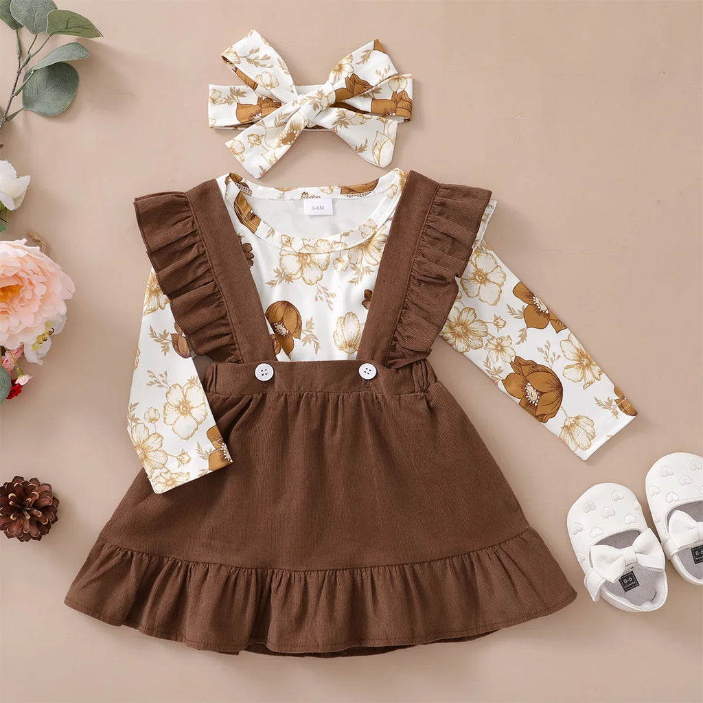 Newborn Baby Girl 3-Piece Floral Outfit Set