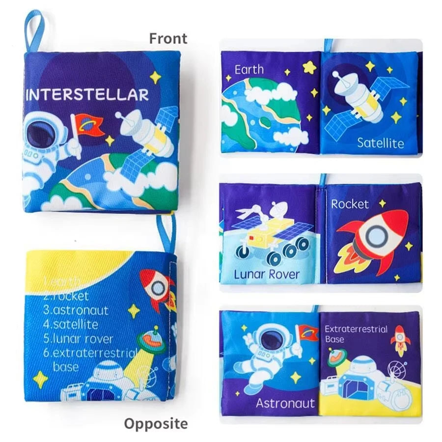 Soft Baby Crinkle & Bath Book Set – Nontoxic Fabric Cloth Books for Babies