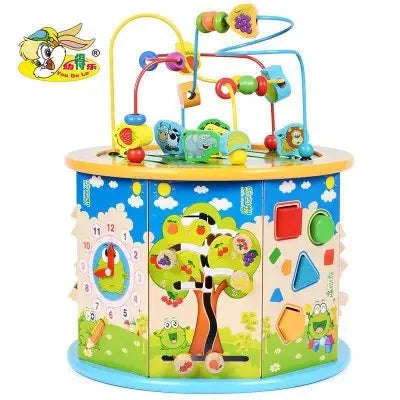 Wooden Bead Stringing Educational Toy – Montessori Intelligence Box for Kids