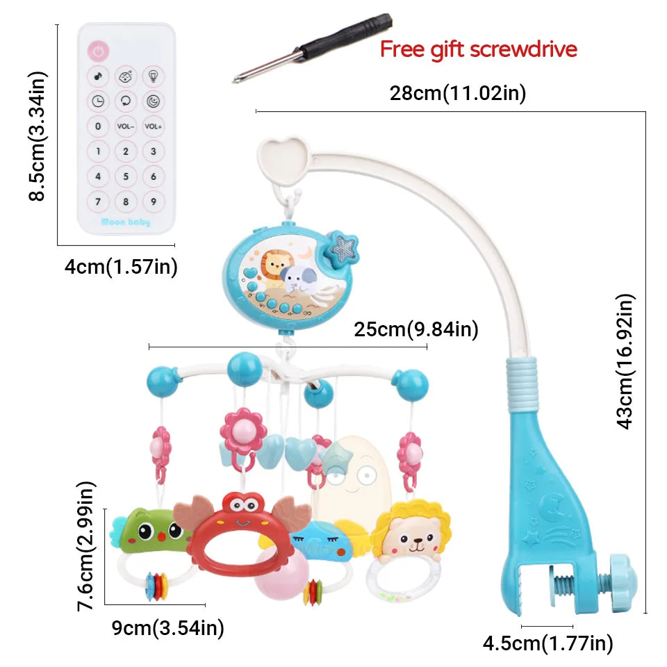Musical Crib Mobile with Night Light for Newborns