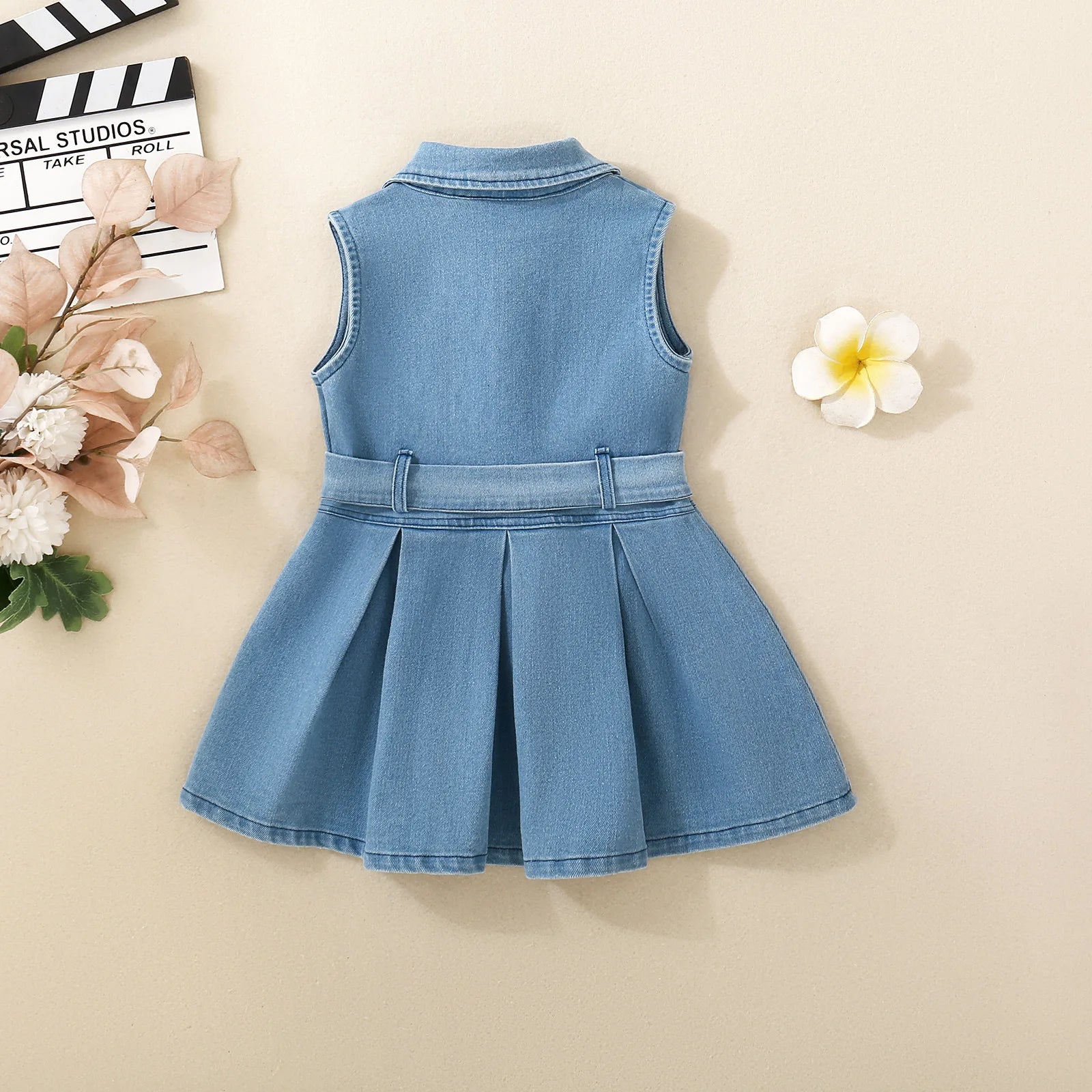 Girls Denim Sleeveless Dress Ages 12M–5Y | Sweet Summer Style