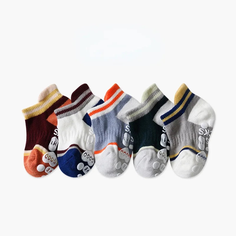 5 Pairs Non-slip Baby Socks Cotton Kids Boy Baby Toddler Girls Summer Children's Socks Winter Spring 0-8 Years Old