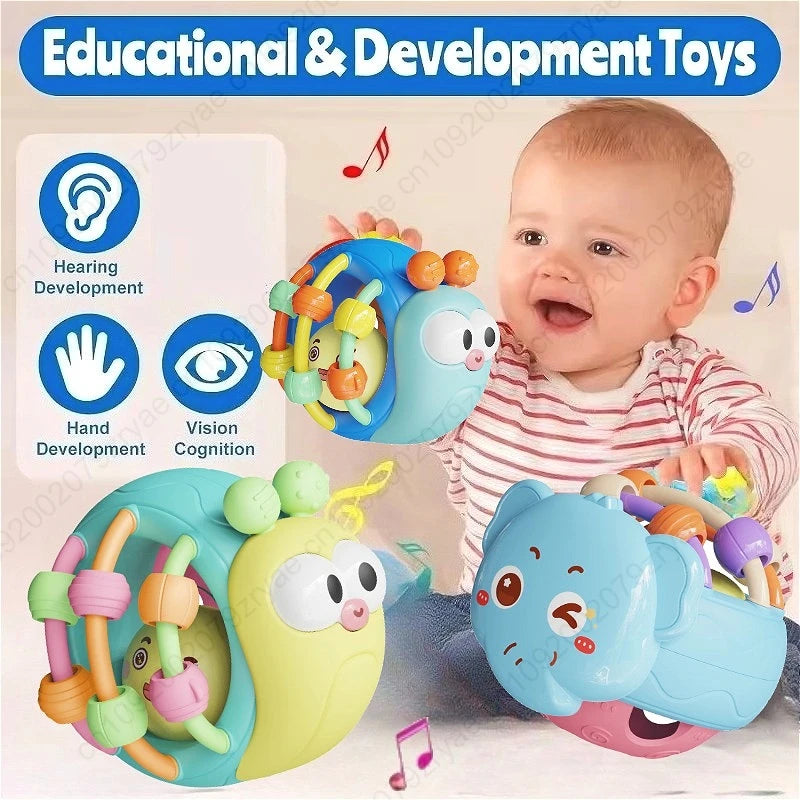 Baby Sensory Rattle Ball Toy – Soft Grip & Teether for 0–12 Months