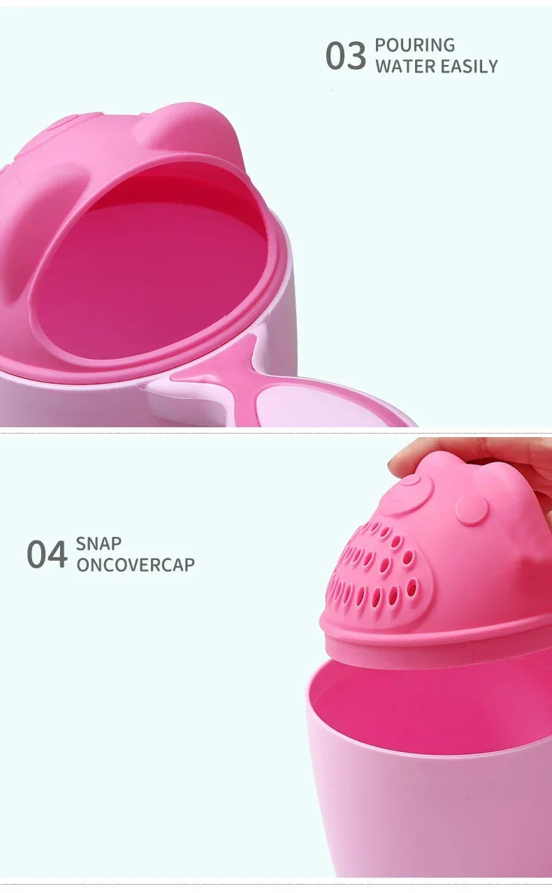Cute Cartoon Baby Bath Caps Toddle Shampoo Cup Children Bathing Bailer Baby Shower Spoons Child Washing Hair Cup Kids Bath Tool