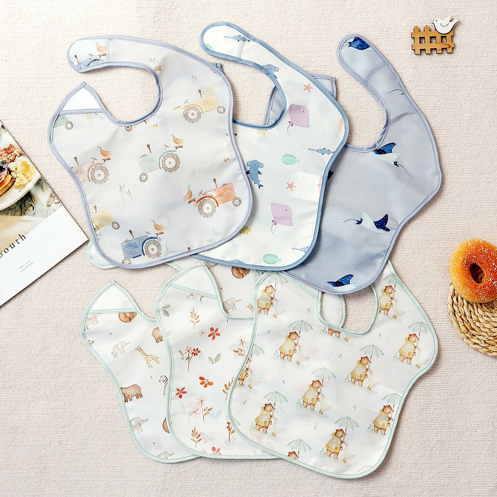 Baby Adjustable Bibs with Pocket – 3 Pack