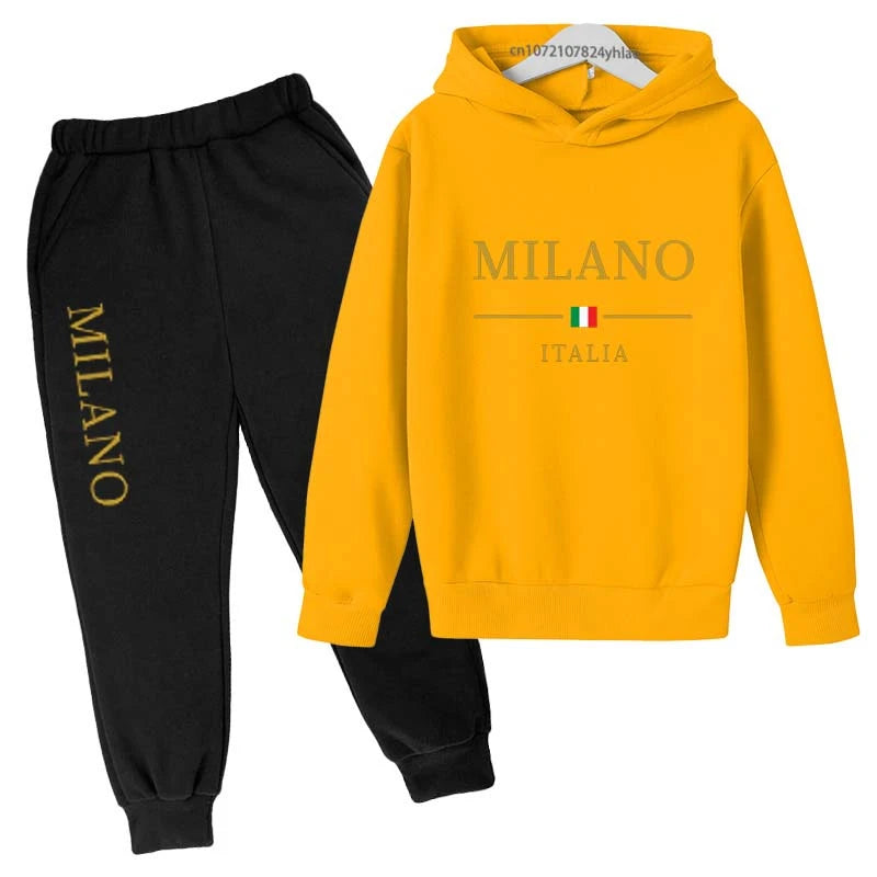 Kids Fashion Letter Print Hoodie & Pants Tracksuit (2-13 Years)