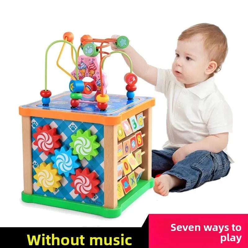 Wooden Bead Stringing Educational Toy – Montessori Intelligence Box for Kids