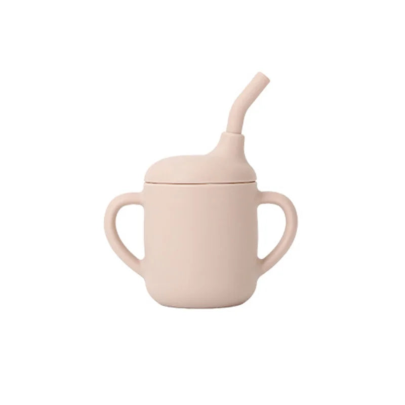 Children's silicone tableware set Baby Complementary Food Training 1/2/3/5PCS Set Sucker Bowl Bib Cup Fork Spoon Set Maternal