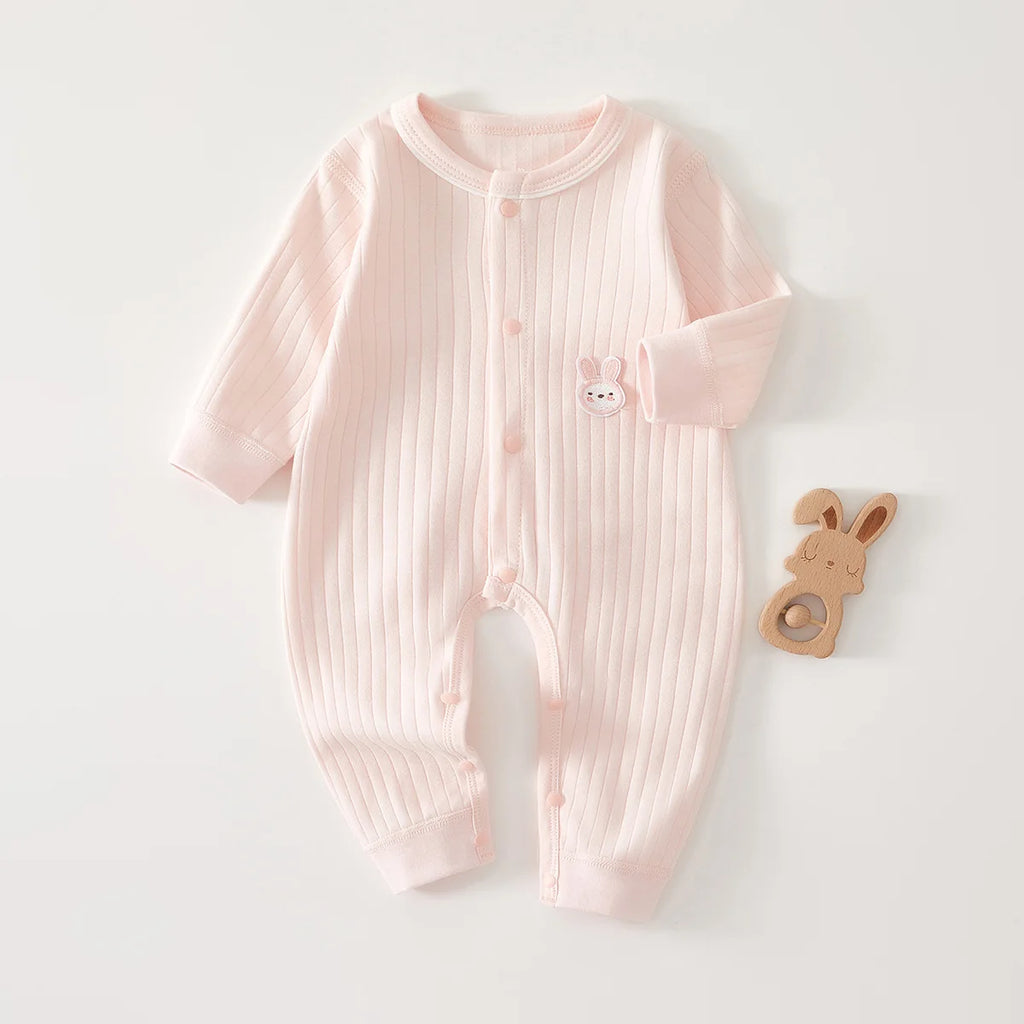 Baby Cotton Romper | Cartoon Print Unisex Jumpsuit 1-12M