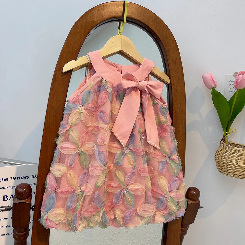 Girls' Floral Princess Dress | Sleeveless A-Line | Ages 3-7 Years