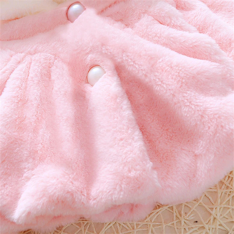 Baby Girls Rabbit Ear Fleece Cape | Autumn Winter | Ages 0–2