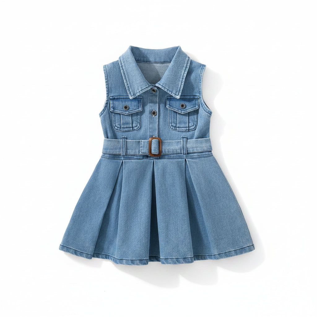 Girls Denim Sleeveless Dress Ages 12M–5Y | Sweet Summer Style