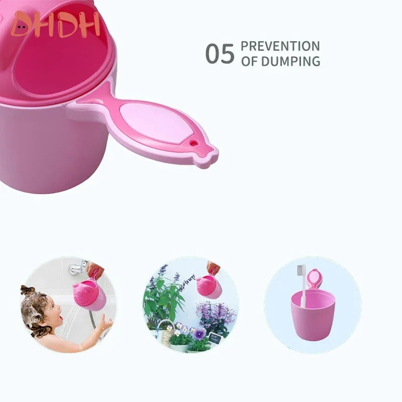 Cute Cartoon Baby Bath Caps Toddle Shampoo Cup Children Bathing Bailer Baby Shower Spoons Child Washing Hair Cup Kids Bath Tool