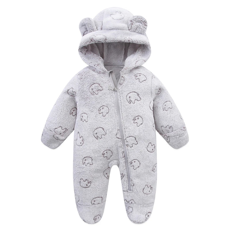 Baby Flannel Romper - Cartoon Print (0-19M)