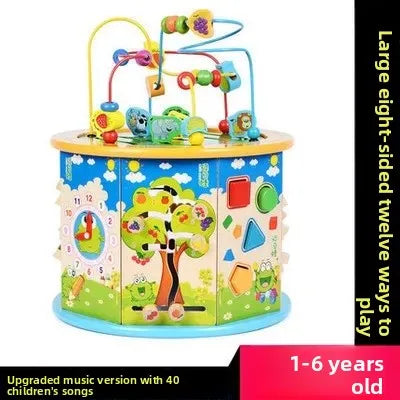 Wooden Bead Stringing Educational Toy – Montessori Intelligence Box for Kids