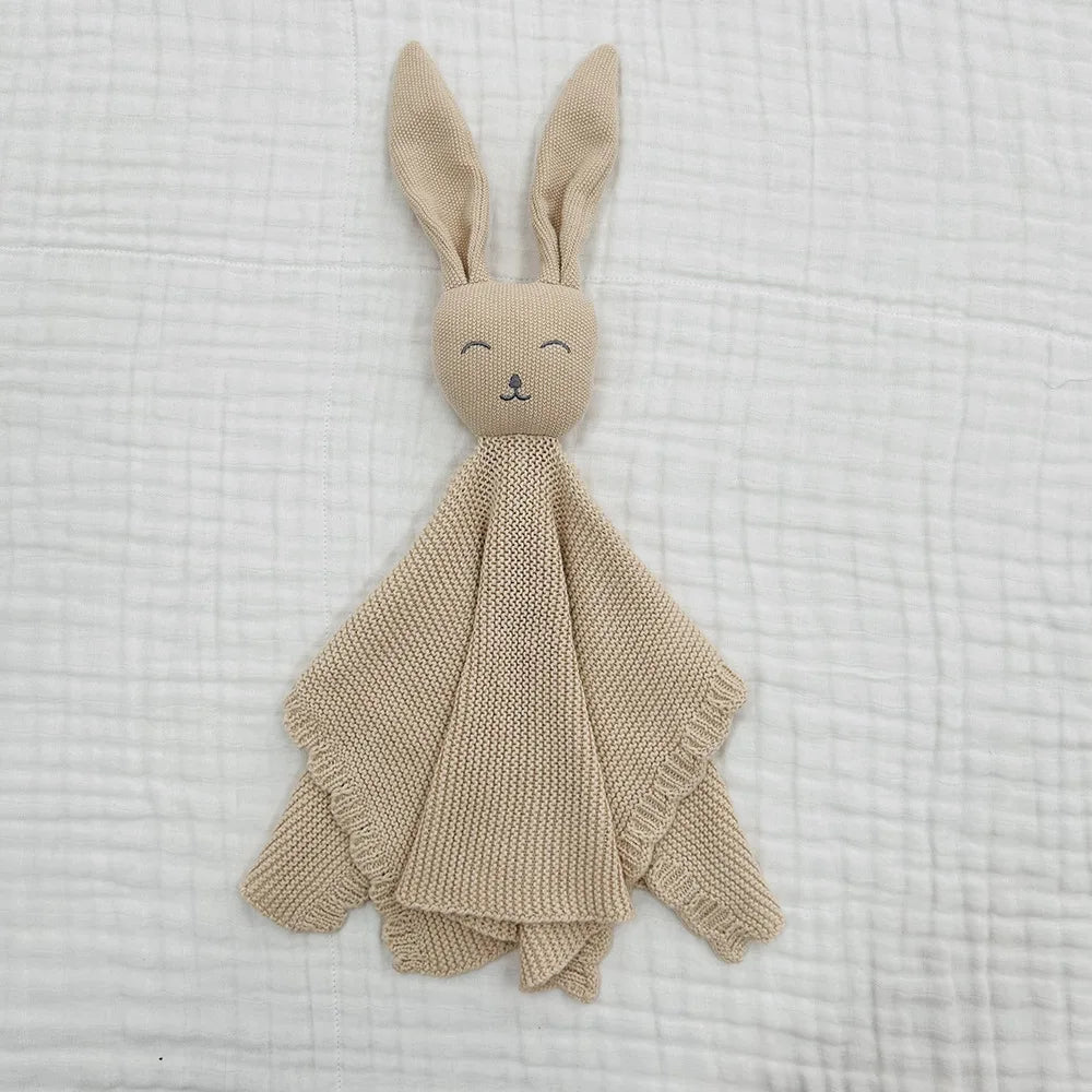 Baby gifts Lovey Animal Stroller Blanket Breathable Cotton Knitted Bunny Comforting Blanket