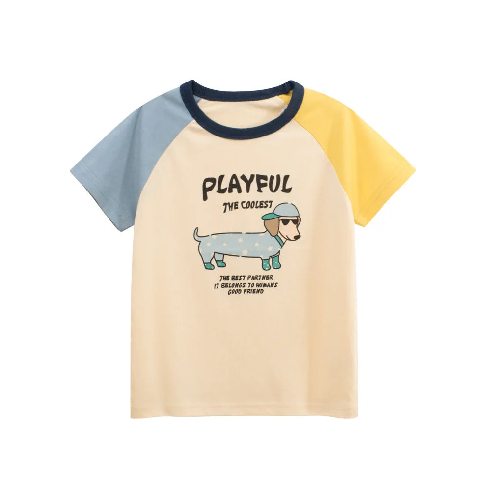Girls' Cartoon Print T-Shirt | 100% Cotton Short Sleeve Top Ages 1–9