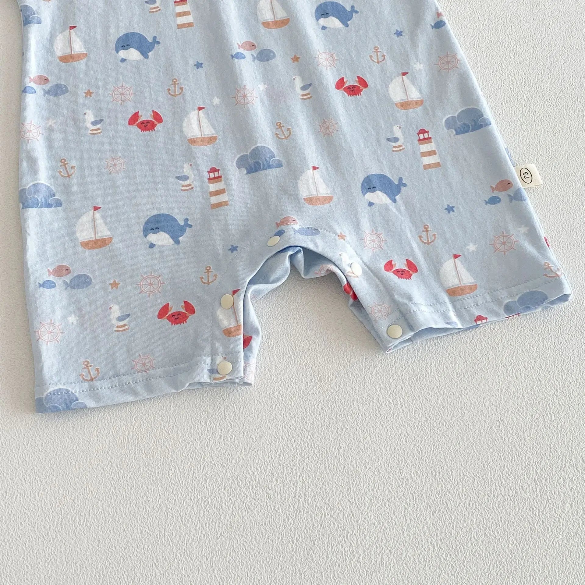 Baby Cartoon Print Summer Romper | Sleeveless Snap Bodysuit 3–24M
