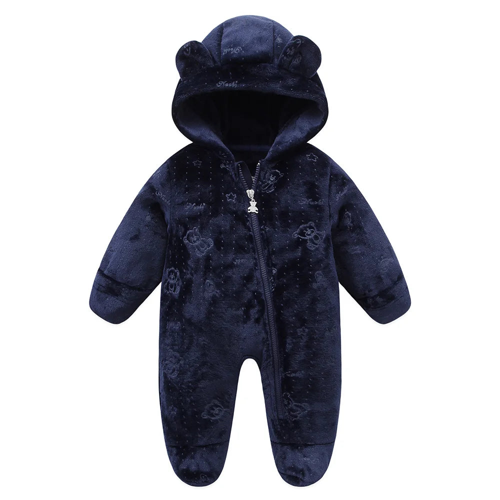 Baby Flannel Romper - Cartoon Print (0-19M)