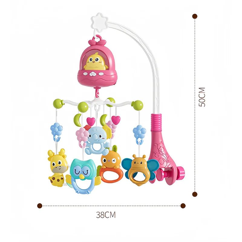 360° Musical Baby Crib Mobile Rotating Night Light Bed Bell Toy Four Speed Timming Hanging Infant Newborn Rattle Bedside Gift
