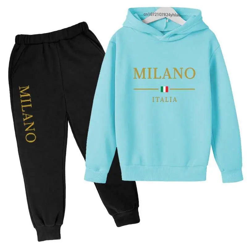 Kids Fashion Letter Print Hoodie & Pants Tracksuit (2-13 Years)