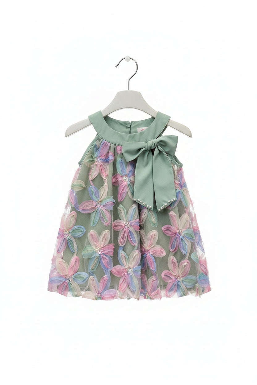 Girls' Floral Princess Dress | Sleeveless A-Line | Ages 3-7 Years
