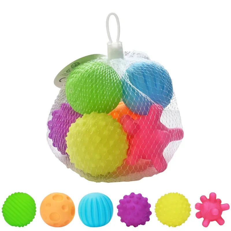 Soft Sensory Ball Set – Baby Bath & Rattle Toy