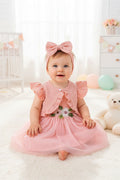 Baby Girls Summer Floral Vest & Mesh Dress Set | 2-Piece