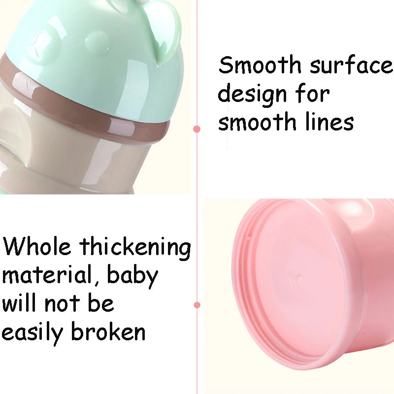 Portable Baby Food Storag Box Multiple Openings Cereal Cartoon Infant Milk Powder Box Toddle Snack Container 3/4Layer