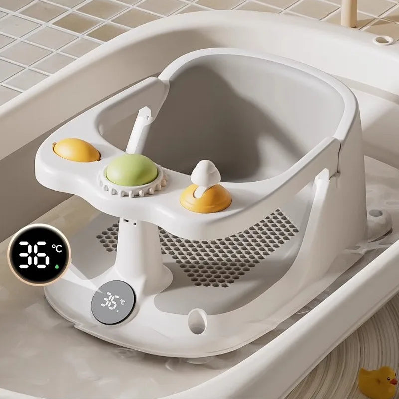 Baby Bath Seat 0–36 Months | Non-Slip with Temperature Sensing