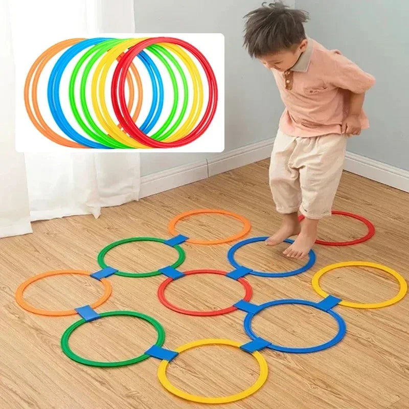 Kids Outdoor Hopscotch Ring Set – 10 Hoops for Active Play