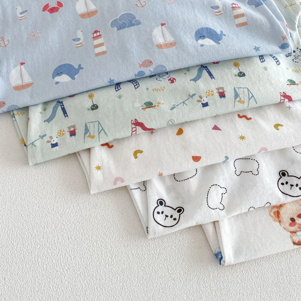 Baby Cartoon Print Summer Romper | Sleeveless Snap Bodysuit 3–24M