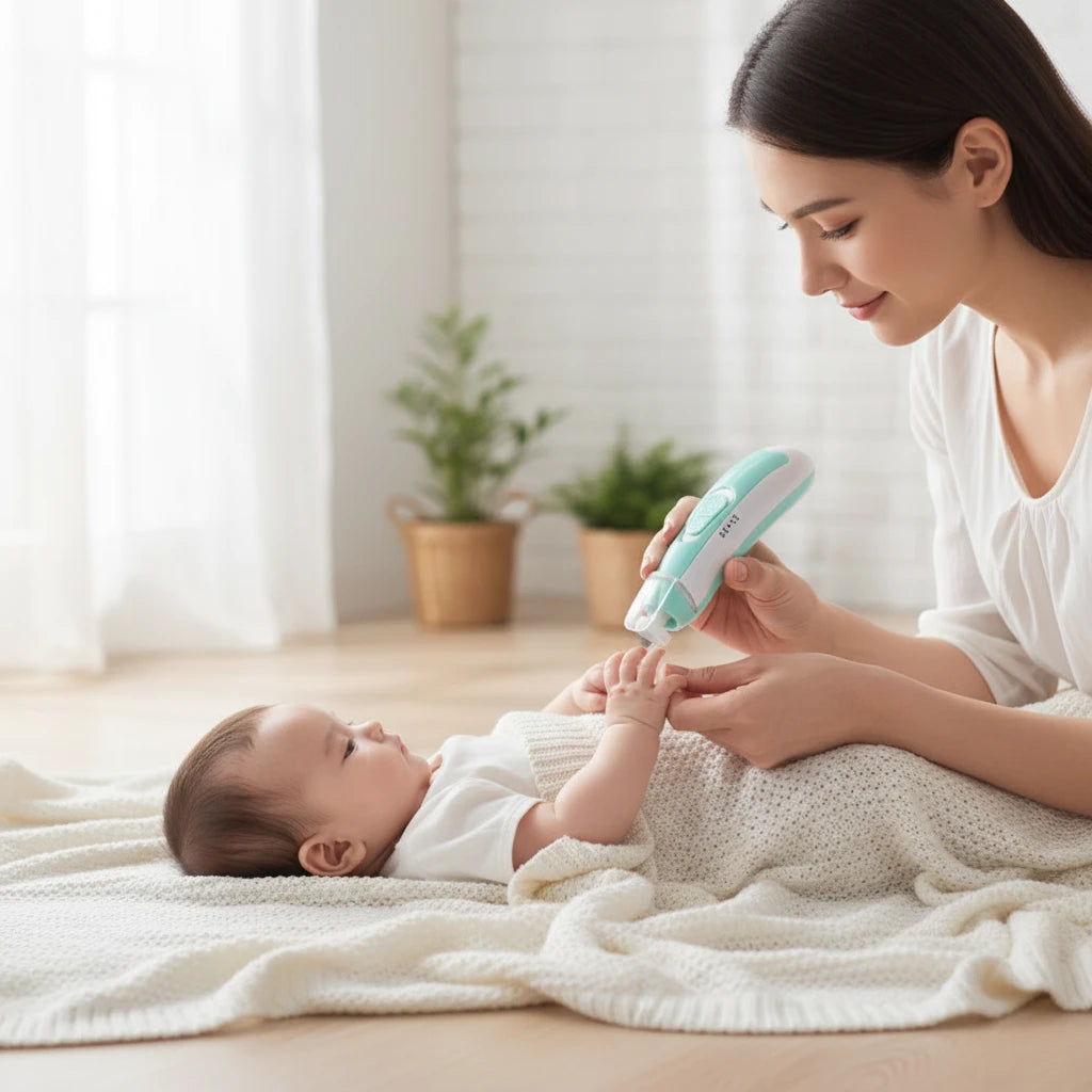 Electric Baby Nail Trimmer with LED Light | 5 Grinding Heads | Newborns & Toddlers