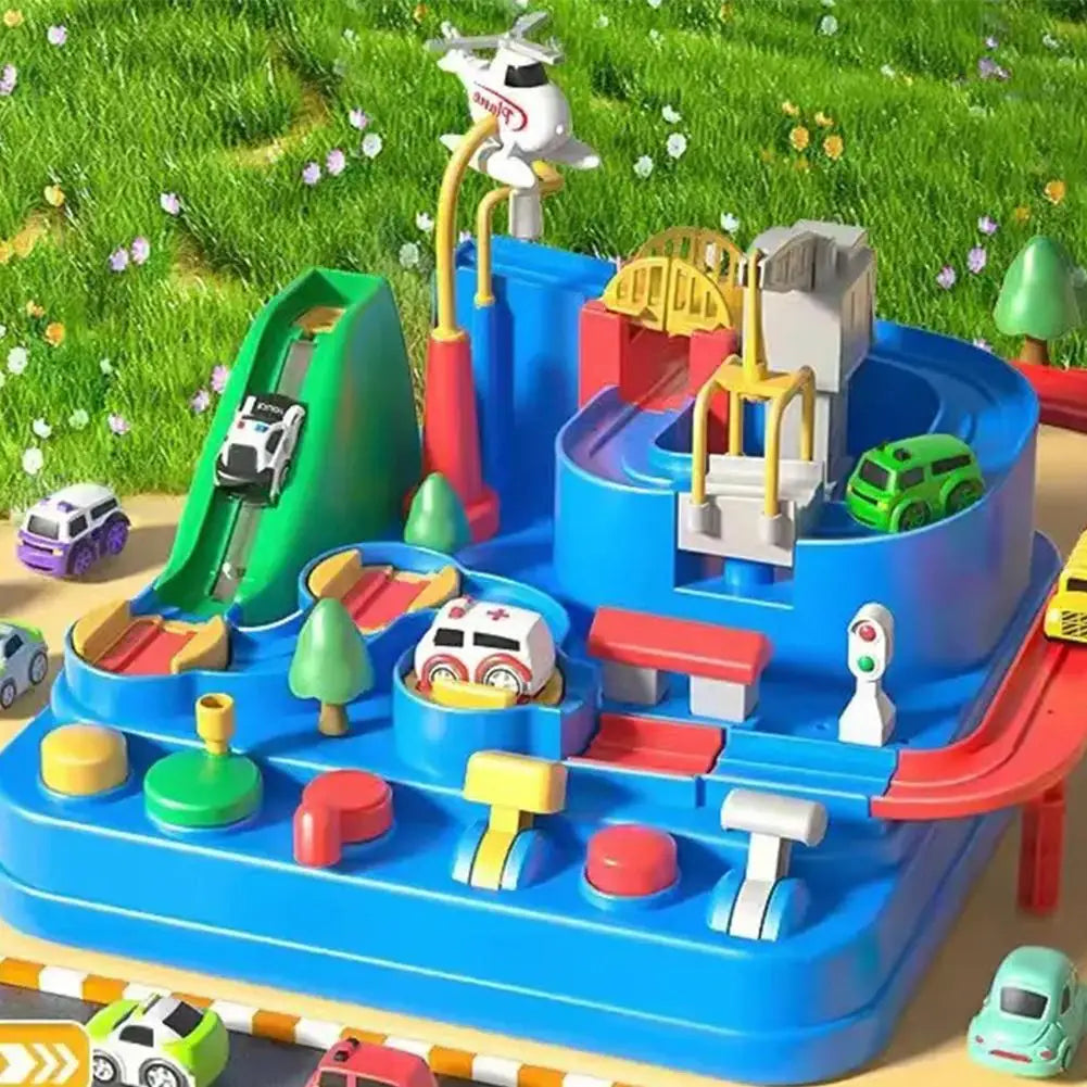 Racing Rail Car Track Set for Kids – Animals & Space Themes